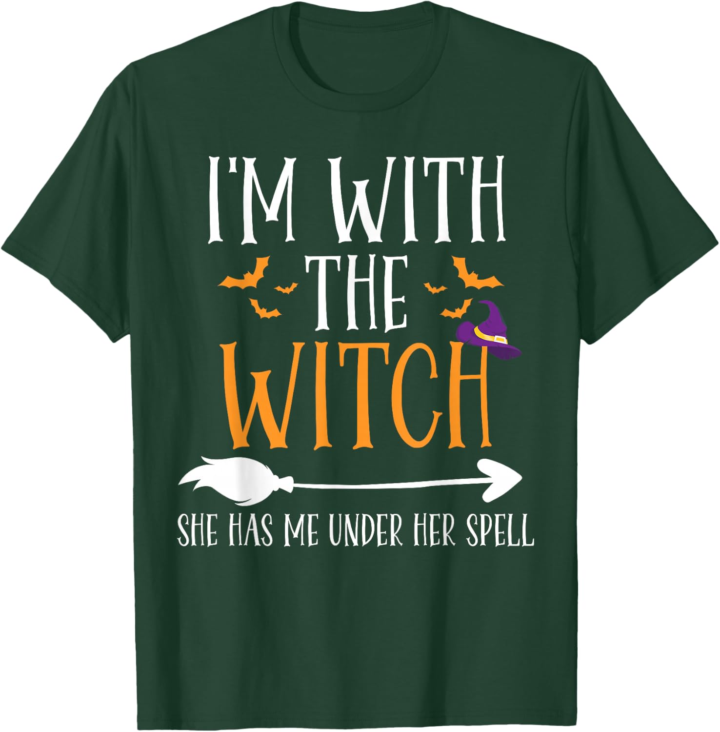 I'm With The Witch Funny Halloween Couples Costume T-Shirt - T-Shirt | Forest