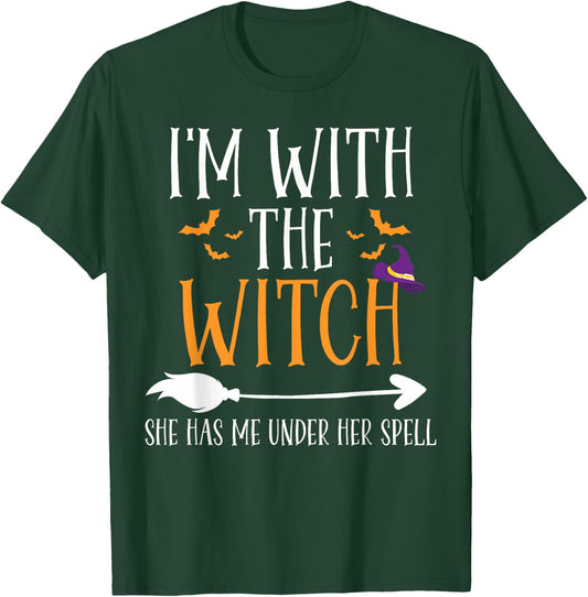 I'm With The Witch Funny Halloween Couples Costume T-Shirt - T-Shirt | Forest