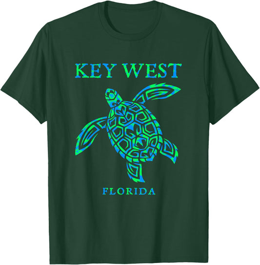Key West Florida Sea Turtle Retro Boy Girl Vacation Souvenir T-Shirt - T-Shirt | Forest