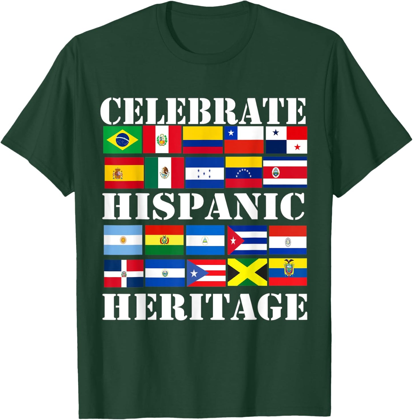 Hispanic Heritage Month Latino Flag all Countries Hispanic T-Shirt - T-Shirt | Forest