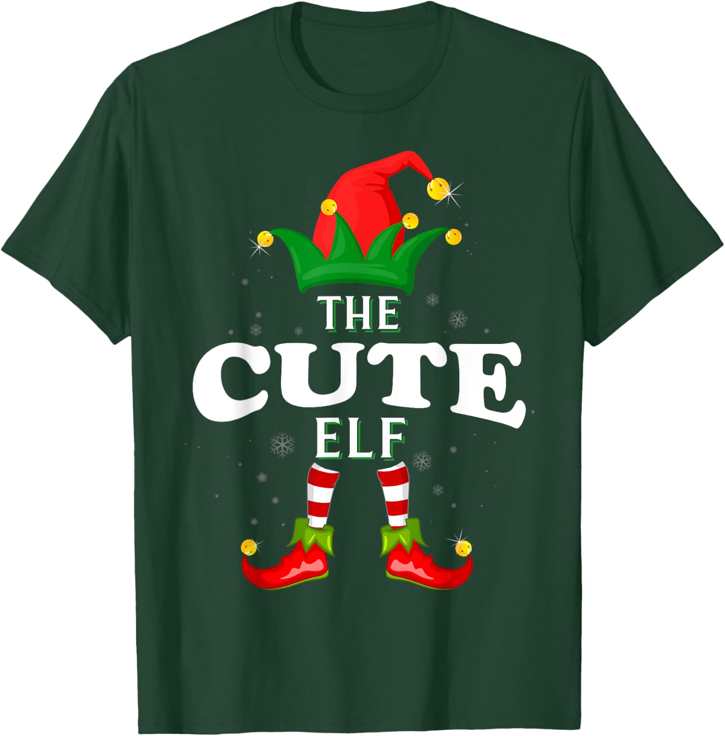 Xmas Cute Elf Family Matching Christmas Pajama T-Shirt - T-Shirt | Forest