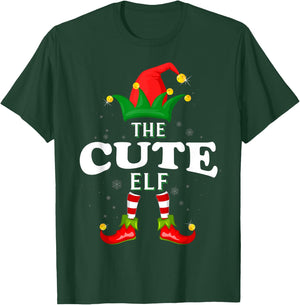 Xmas Cute Elf Family Matching Christmas Pajama T-Shirt - T-Shirt | Forest
