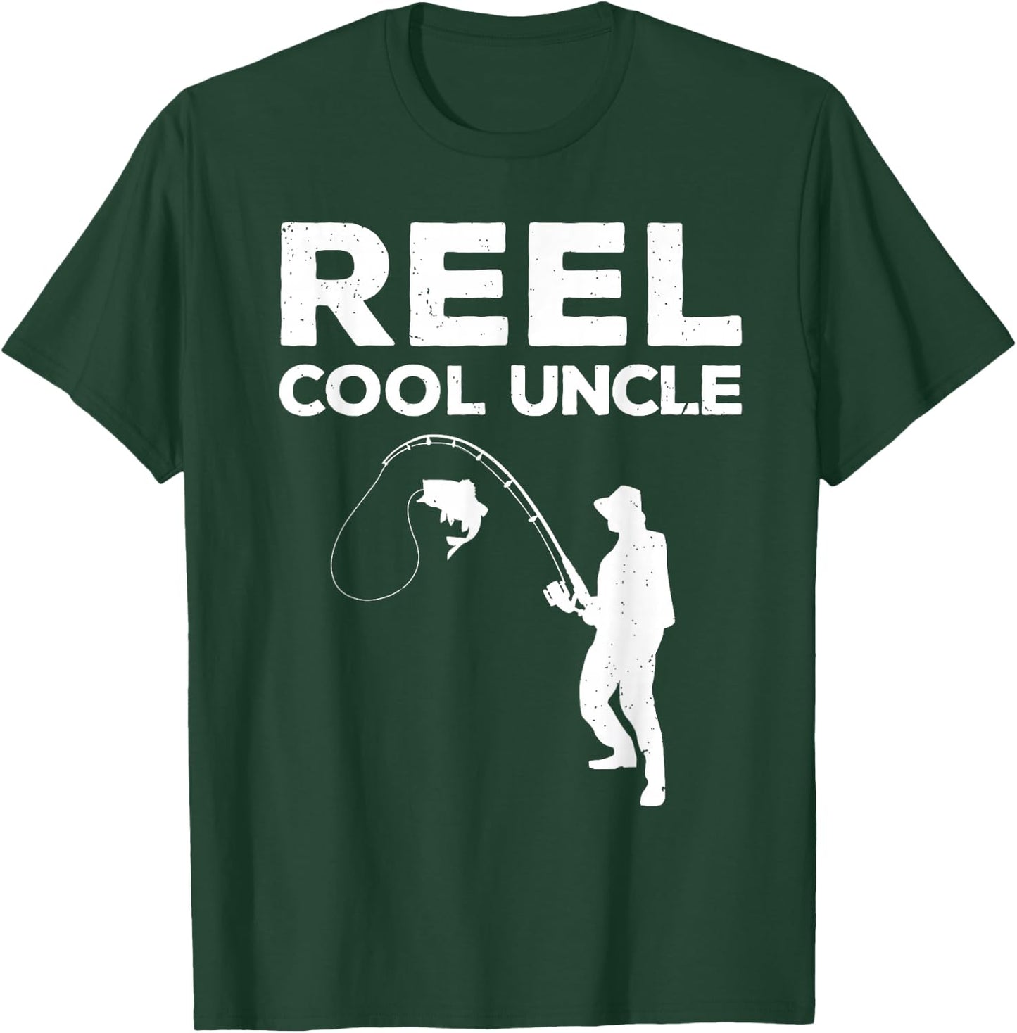 Funny First Time Uncle Design Reel Fishing Lover T-Shirt - T-Shirt | Forest