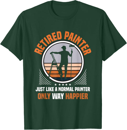 Vintage Men Painting Retro Retired Painter T-Shirt - T-Shirt | Forest