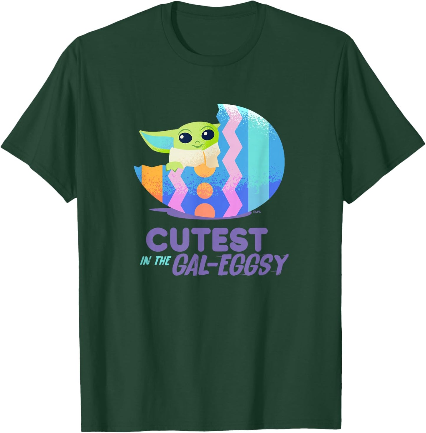 Star Wars The Mandalorian Grogu Easter Cutest in Gal-Eggsy T-Shirt - T-Shirt | Forest