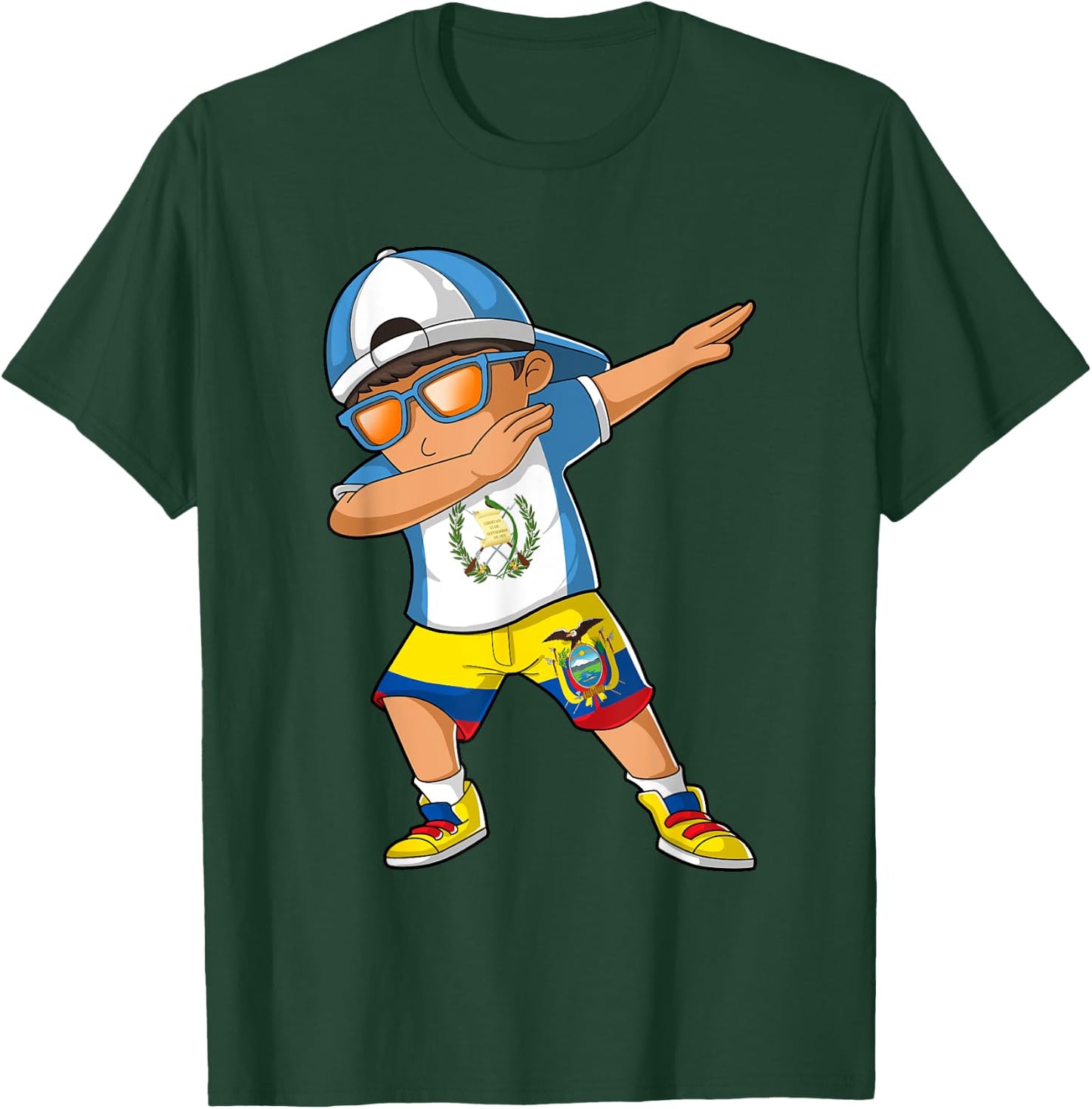 Half Guatemalan Half Ecuadorian Boy Guatemala Flag T-Shirt - T-Shirt | Forest