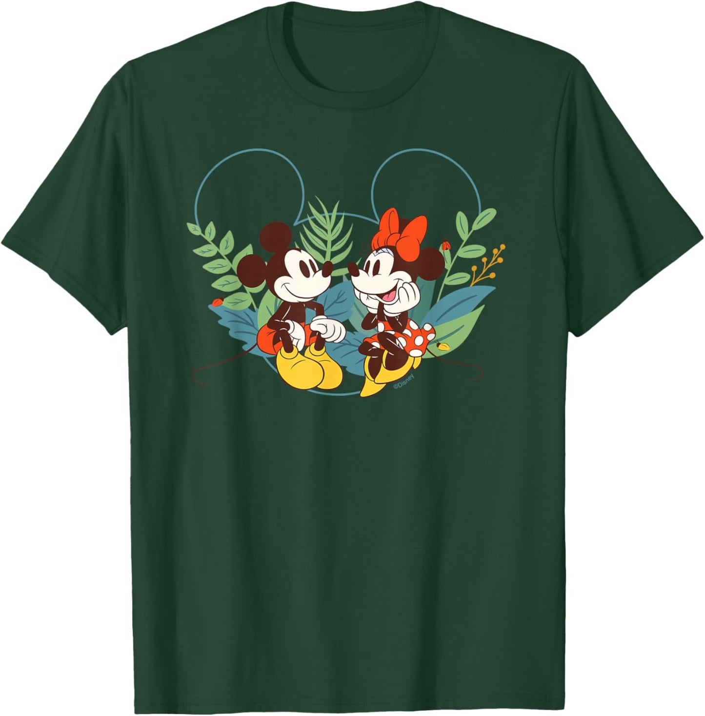 Disney Mickey & Minnie Mouse Spring Chat Botanical Garden T-Shirt - T-Shirt | Forest