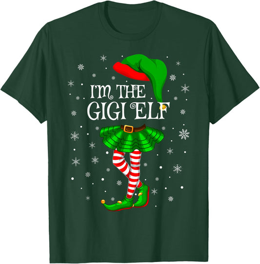 Matching Family Group I'm The Gigi Elf Christmas T-Shirt - T-Shirt | Forest