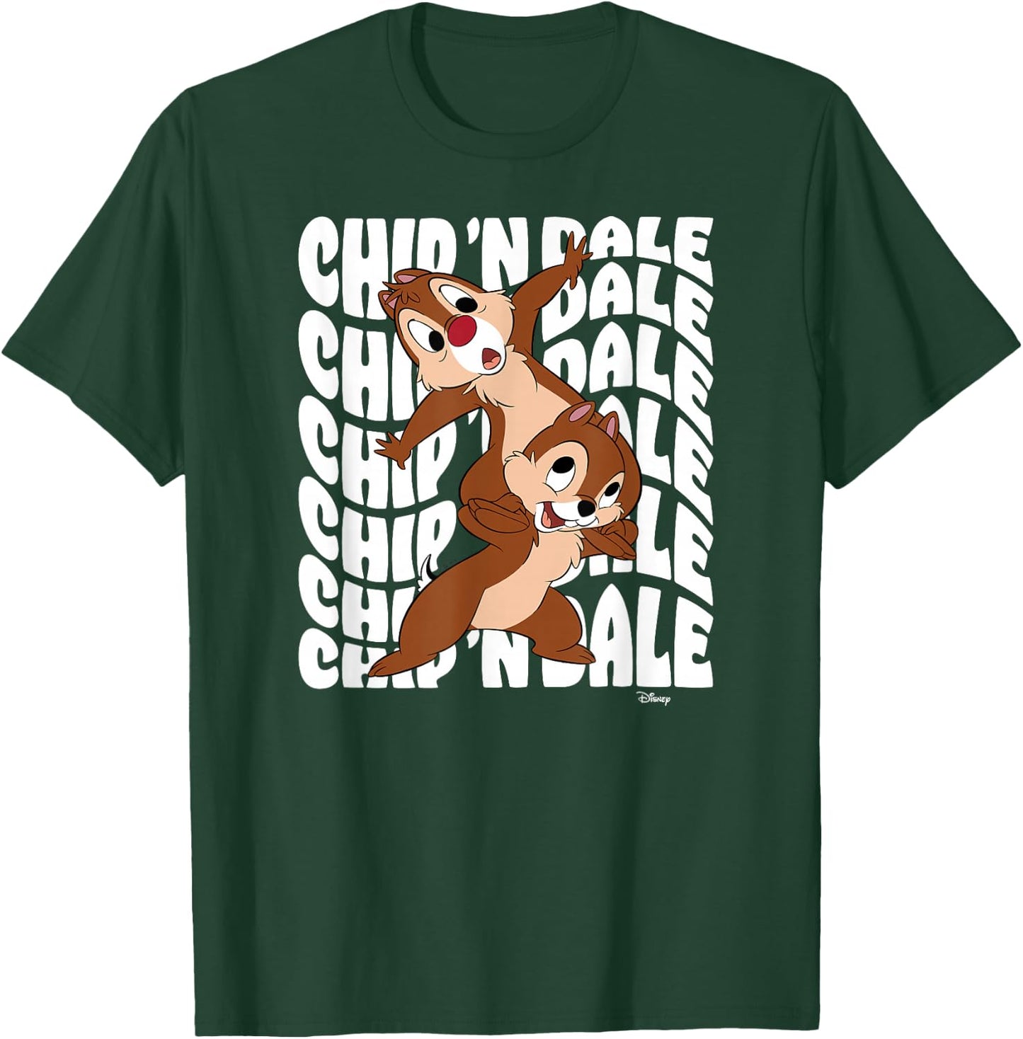 Chip 'N Dale Rescue Rangers - Wavy Stacked T-Shirt - T-Shirt | Forest