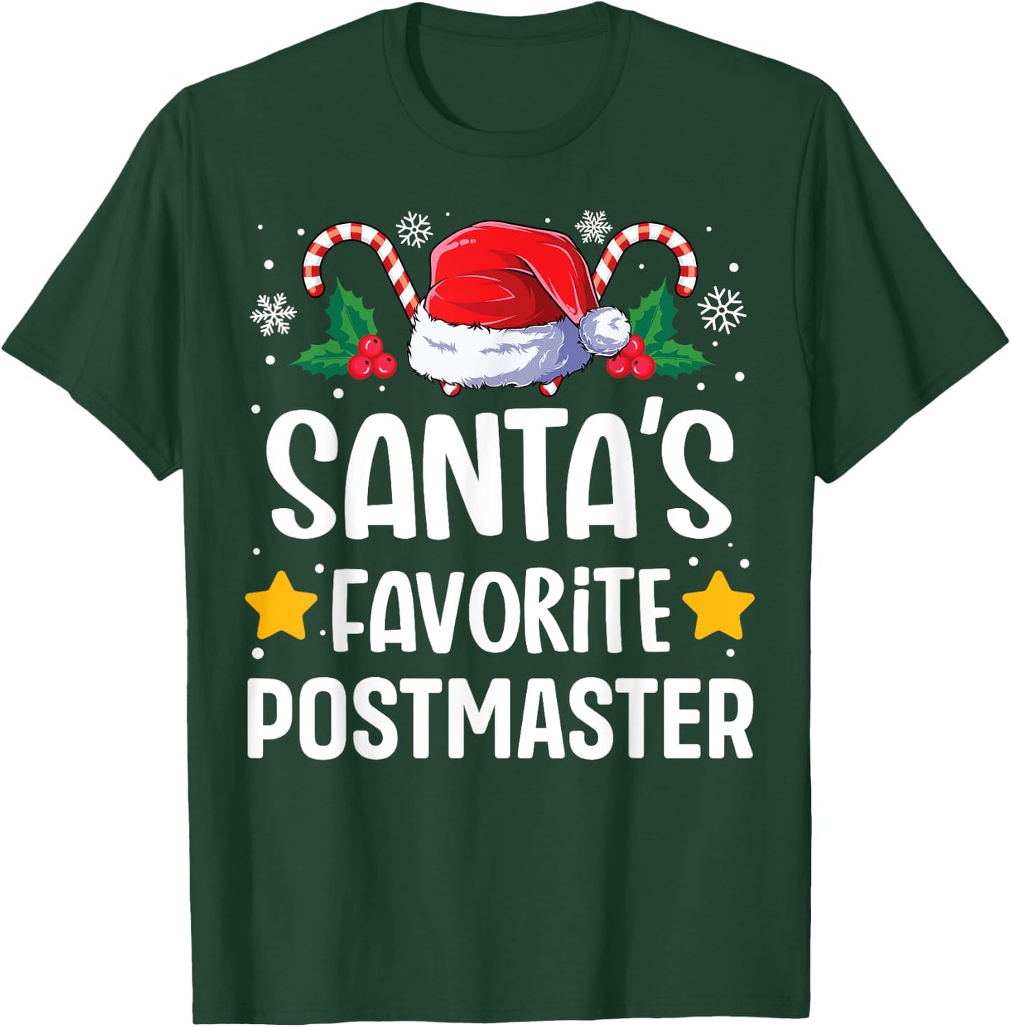 Santas Favorite Postmaster Christmas Matching Group Pajama T-Shirt - T-Shirt | Forest