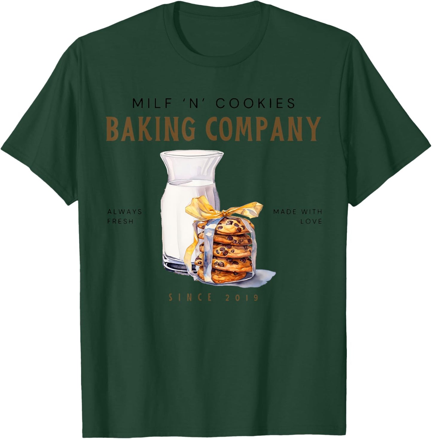 Milf And Cookies Baking Company, Christmas Cookie Baking T-Shirt - T-Shirt | Forest
