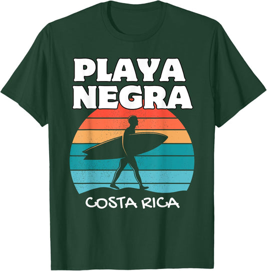PLAYA NEGRA COSTA RICA Surf Retro Sunset Surfing T-Shirt - T-Shirt | Forest
