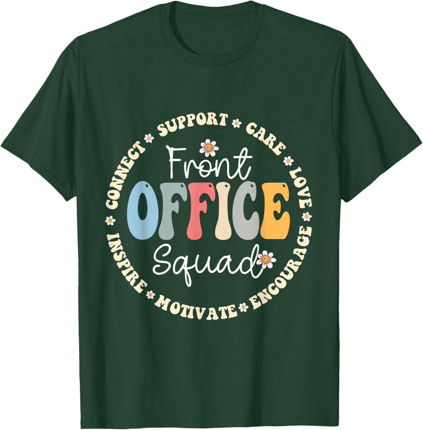 Retro School Secretary Admin Appreciation Front Office Squad T-Shirt - T-Shirt | Forest