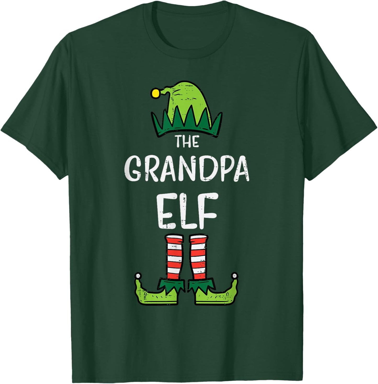 Grandpa Elf Xmas Matching Christmas For Family Men Set T-Shirt - T-Shirt | Forest