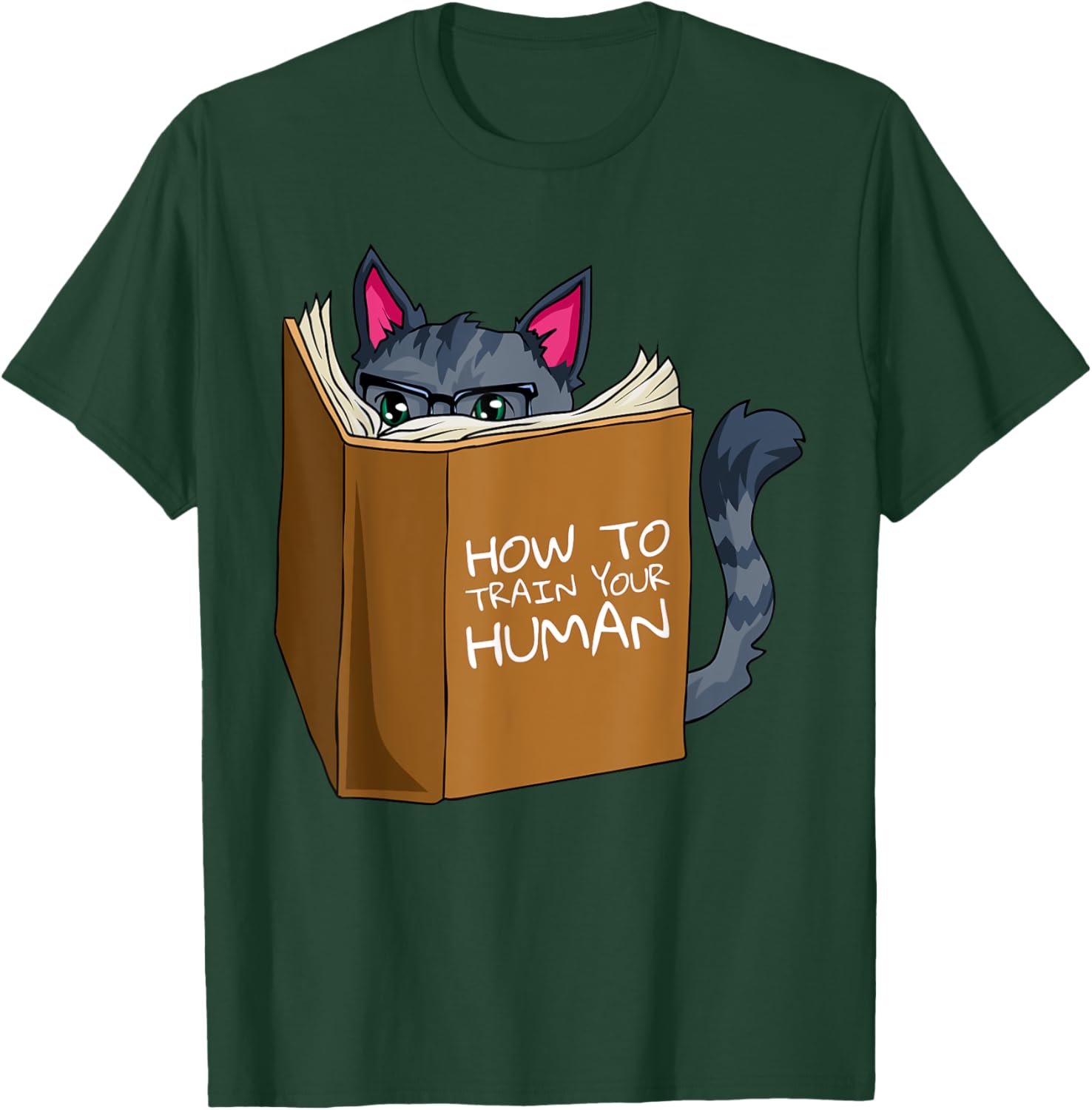 Funny Cat How To Train Your Human Hilarious Cats Meow Kitty T-Shirt - T-Shirt | Forest