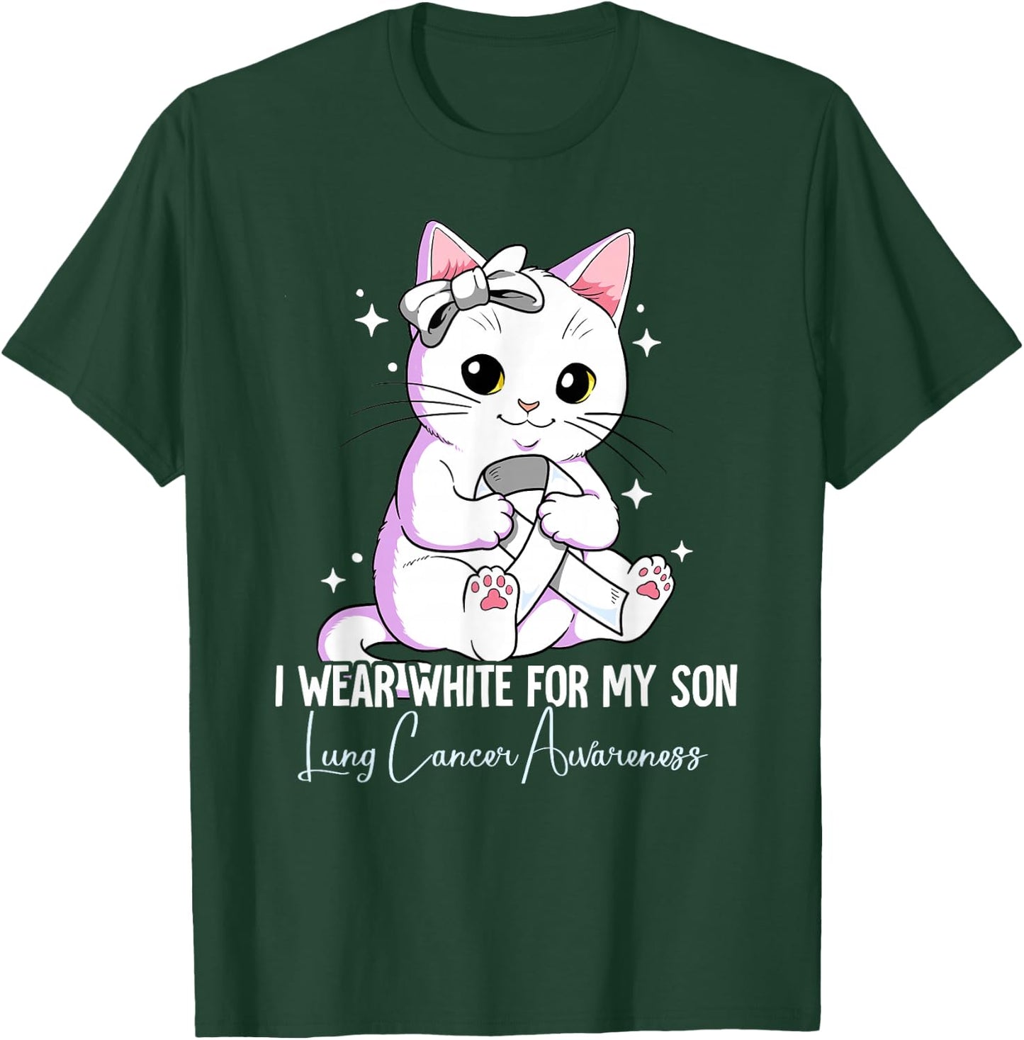I Wear White For My Son Lung Cancer Awareness T-Shirt - T-Shirt | Forest
