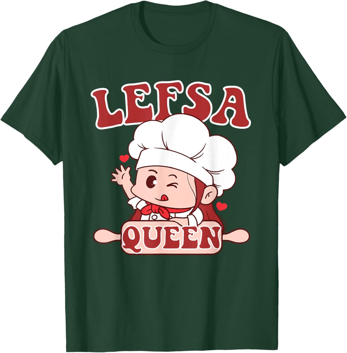 Lefsa Queen Norwegian Potato Flatbread T-Shirt - T-Shirt | Forest