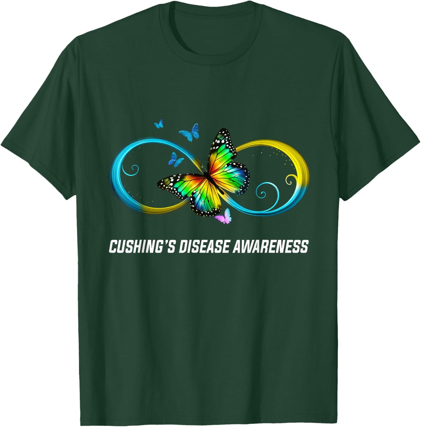 Infinity Butterfly Cushing's Disease Awareness T-Shirt - T-Shirt | Forest