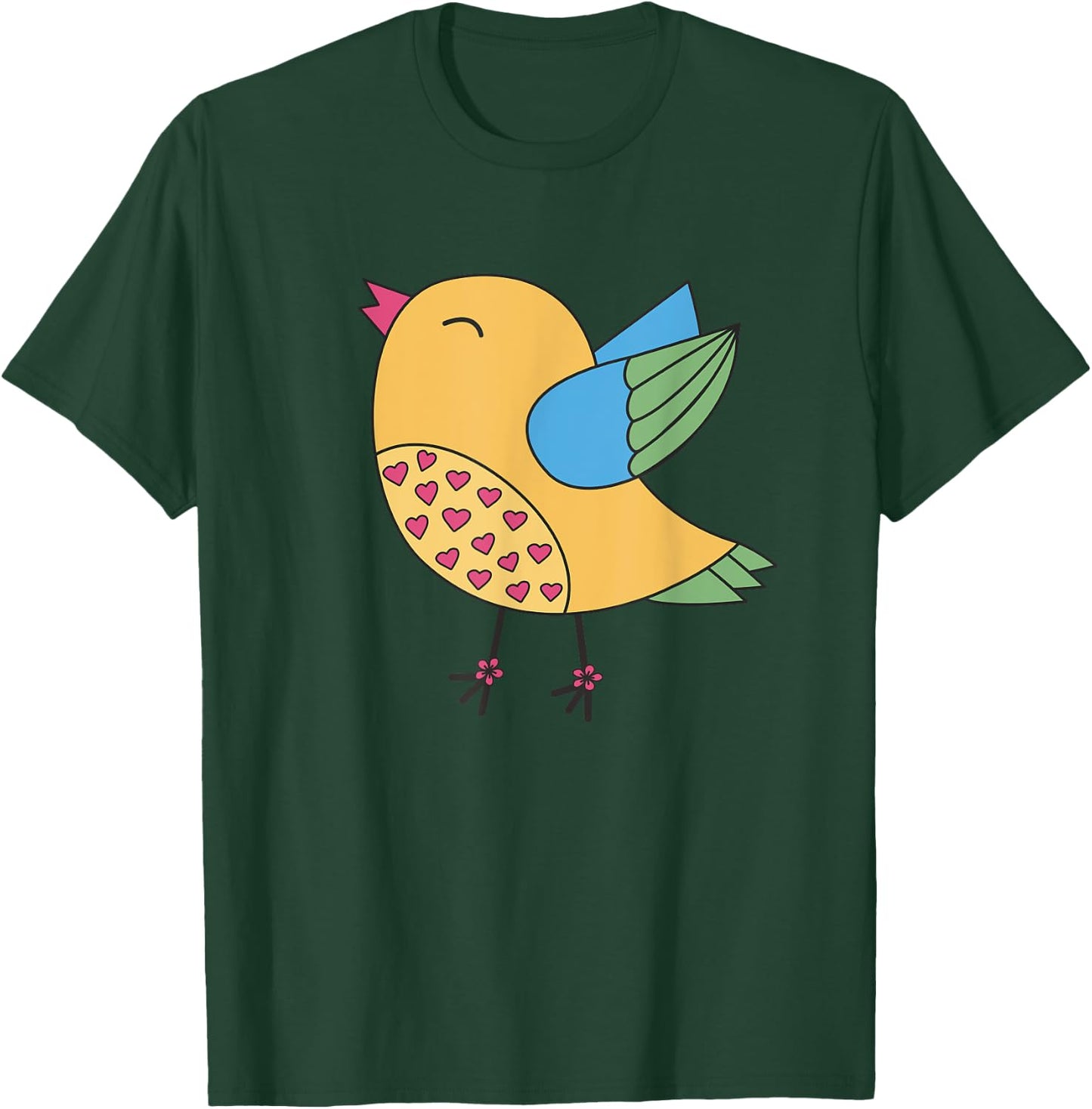 Cute Happy Yellow Bird Lover Gift Toddler Kids Youth T-Shirt - T-Shirt | Forest