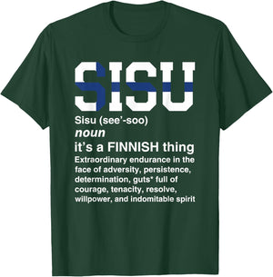 Sisu Definition Funny Finnish Gift Finland Men Women T-Shirt - T-Shirt | Forest