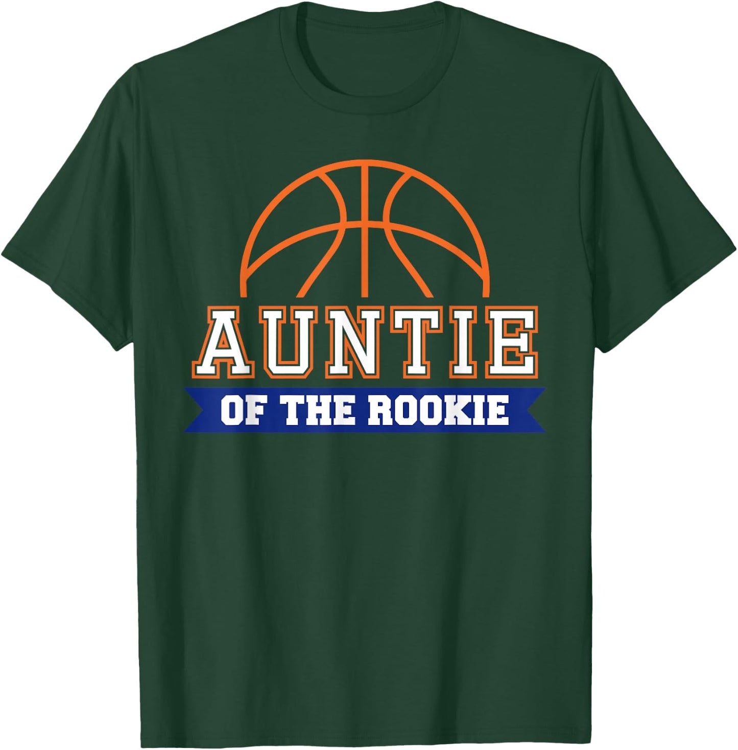 Auntie of Rookie 1st Birthday Basketball Theme Matching T-Shirt - T-Shirt | Forest