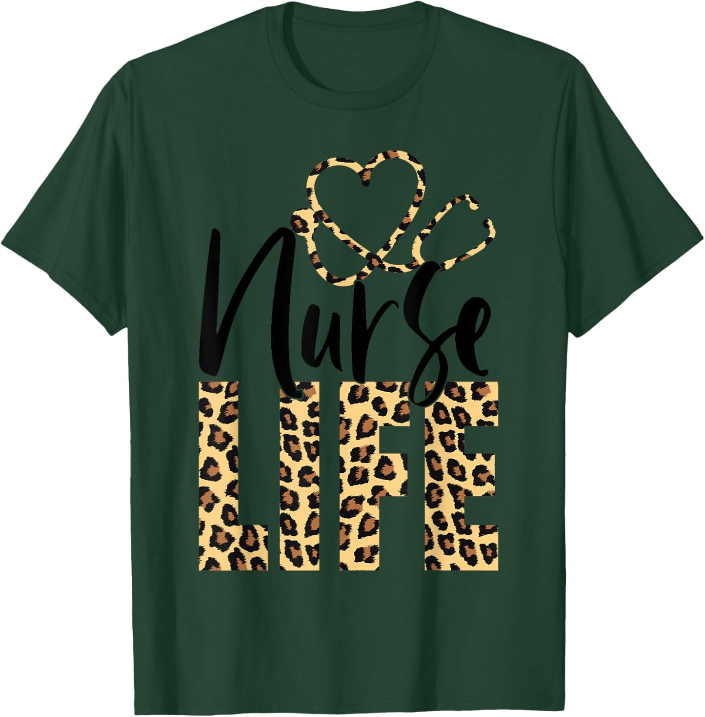 Cute Leopard Nurse Life for Nursing School | Nurse Week 2023 T-Shirt - T-Shirt | Forest