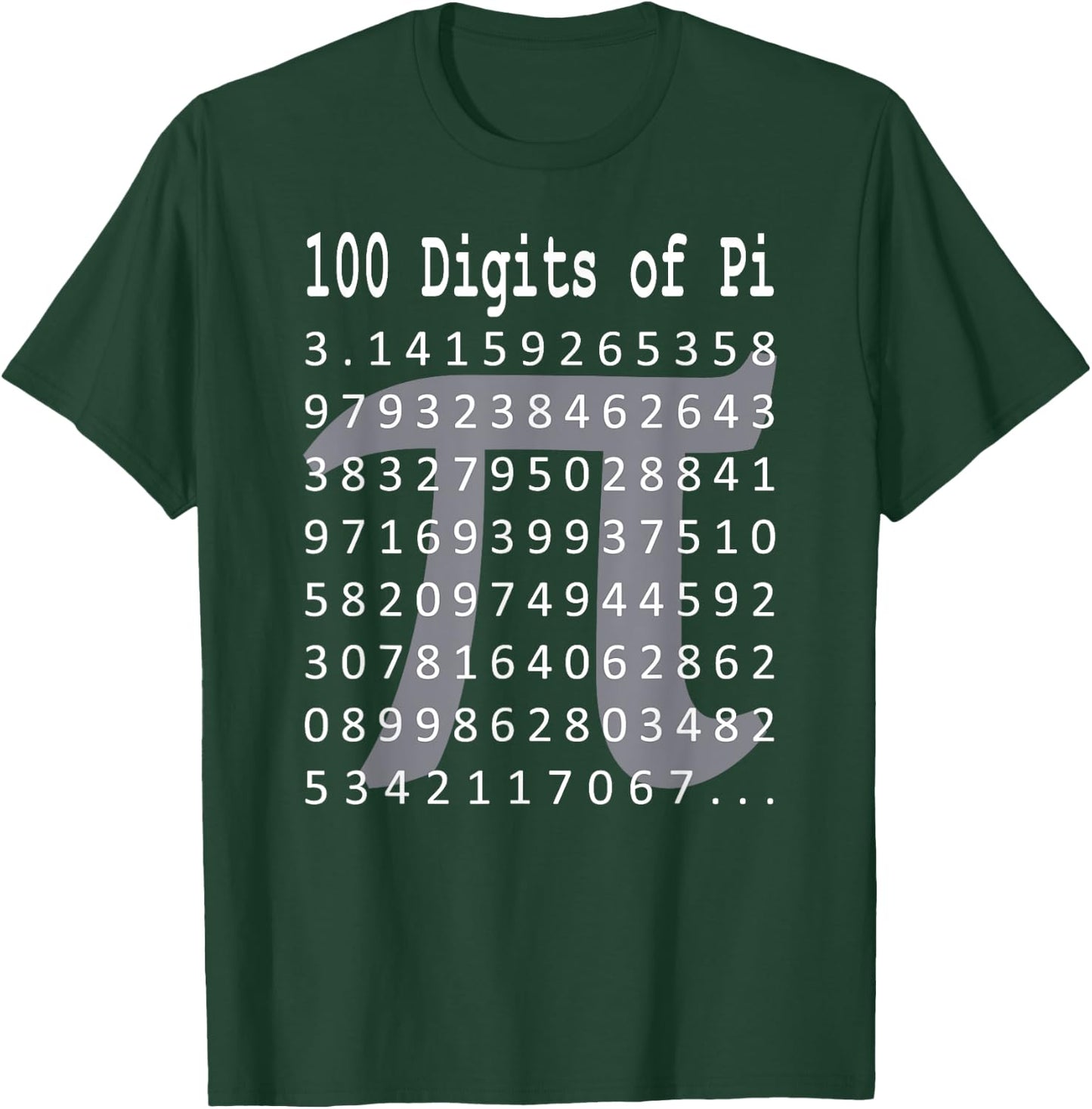 Pi Shirt, 100 Digits of Pi, 100 Digits of Pi Symbol Math T-Shirt - T-Shirt | Forest