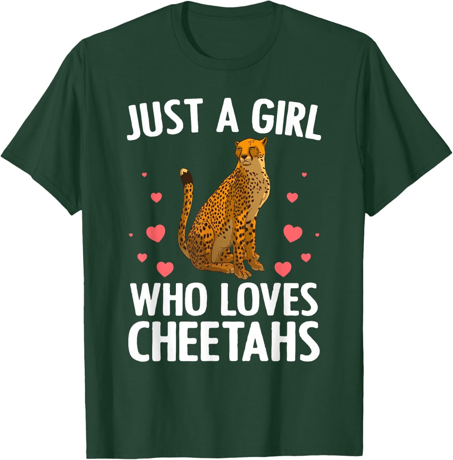 Cute Cheetah Design Girls Cat Animal Cheetah Lover T-Shirt - T-Shirt | Forest