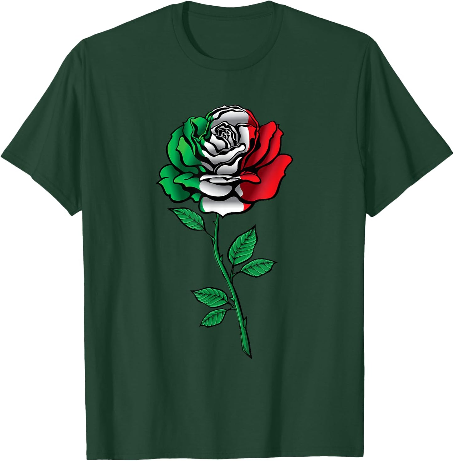 Cool rose flower italian flag rose lovers T-Shirt - T-Shirt | Forest