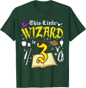 3rd Birthday Wizard Magic 3 Year Old Funny B-Day Matching T-Shirt - T-Shirt | Forest