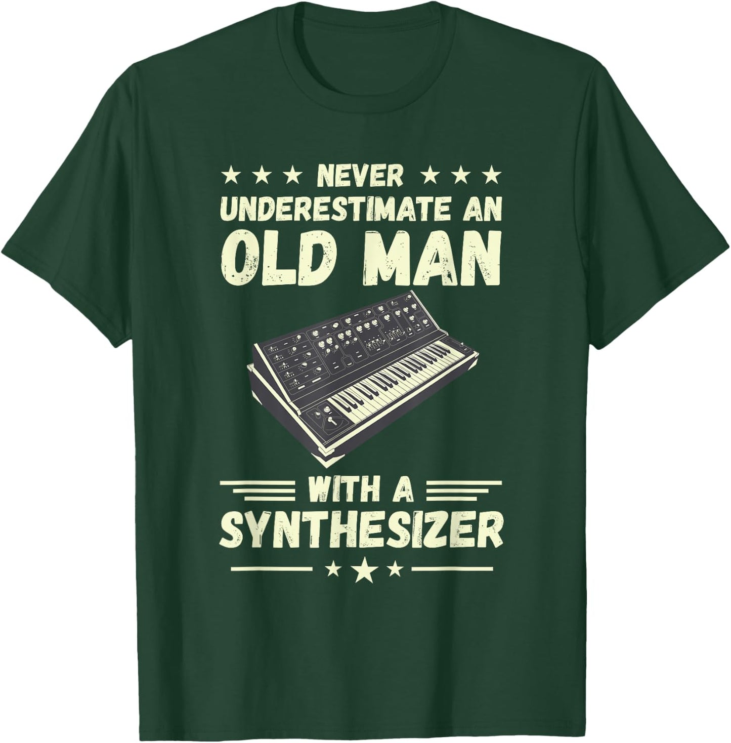 Synthesizer Never Underestimate An Old Man Modular Synth T-Shirt - T-Shirt | Forest