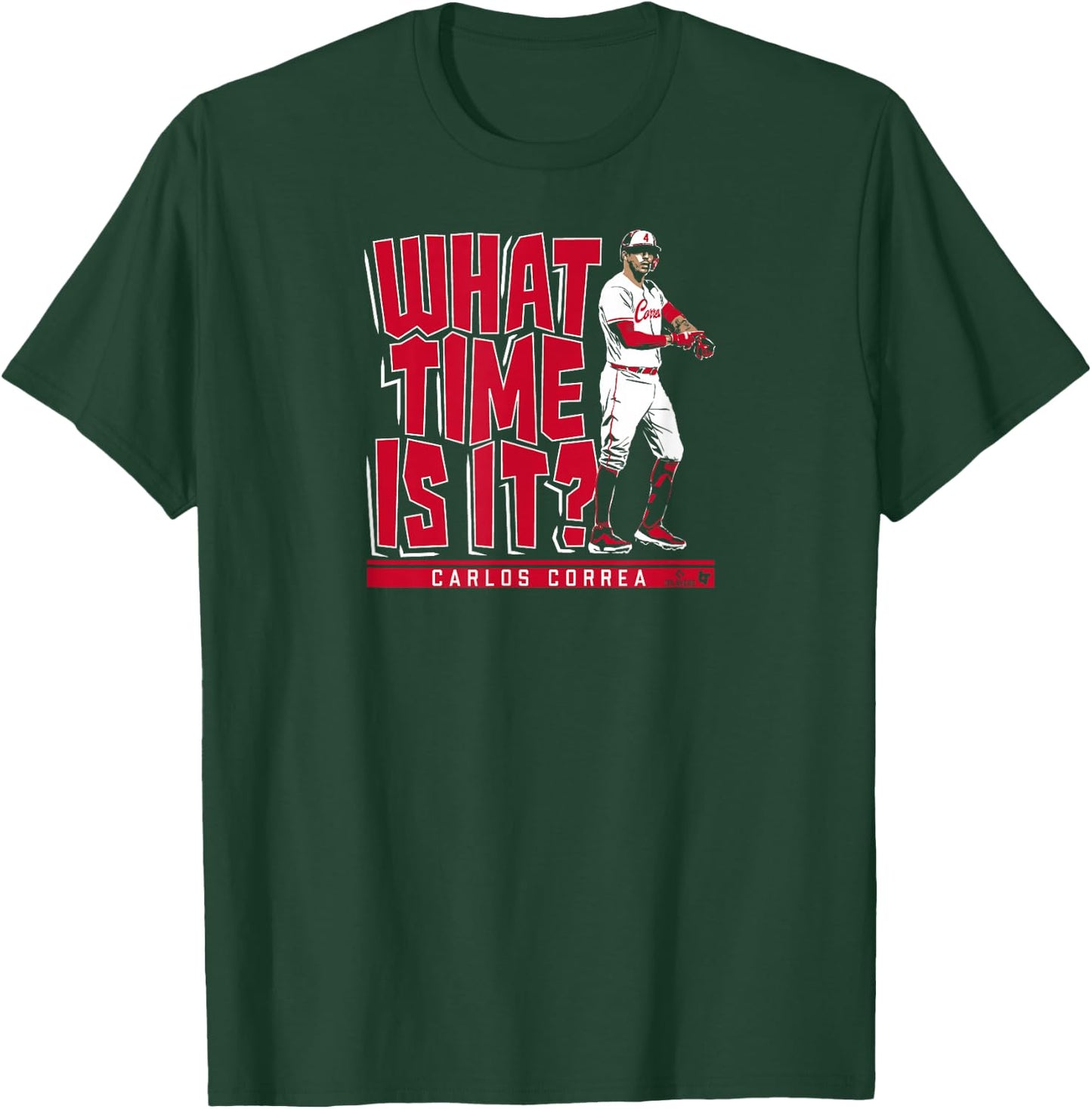 Carlos Correa - What Time is It - Minnesota Baseball T-Shirt - T-Shirt | Forest