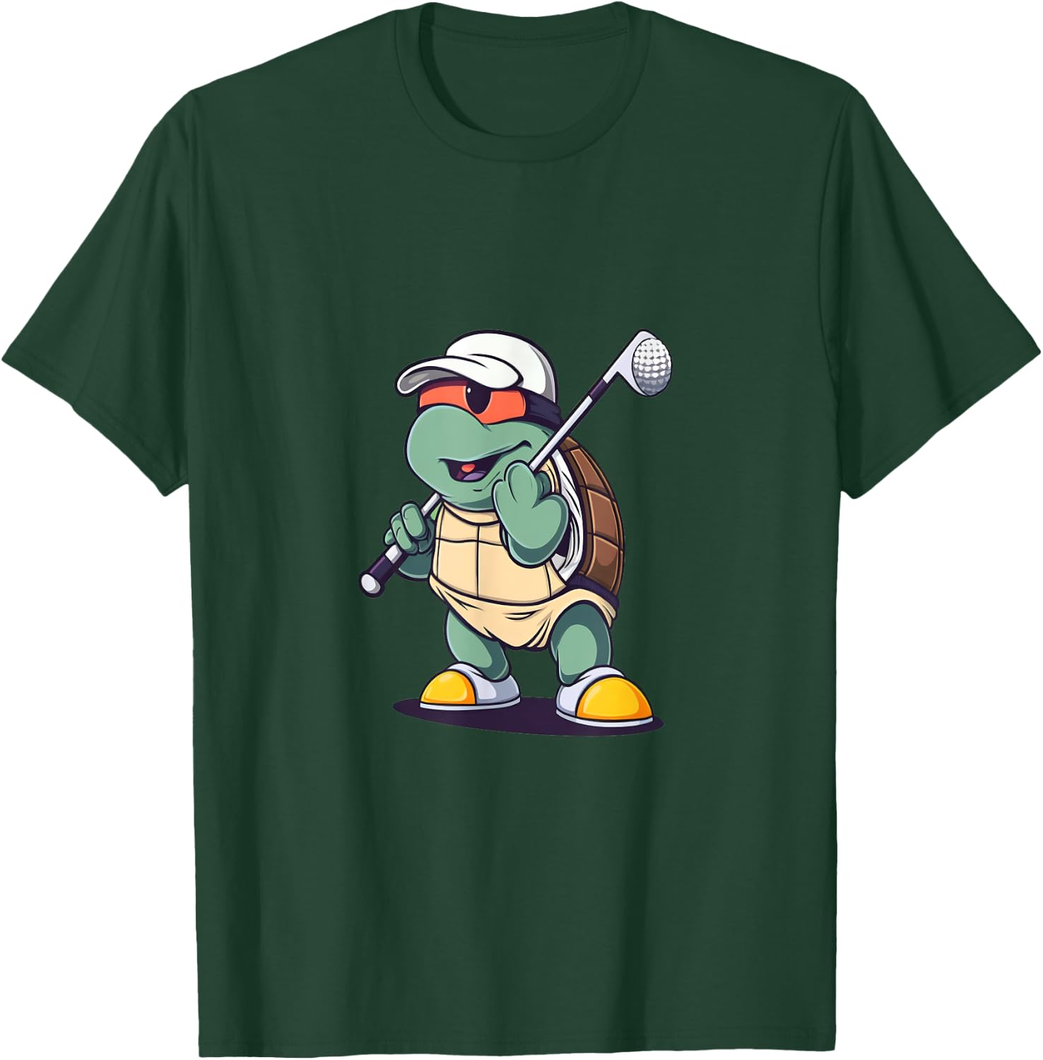 Turtle Tortoise Playing Golf Golfer Golfing T-Shirt - T-Shirt | Forest