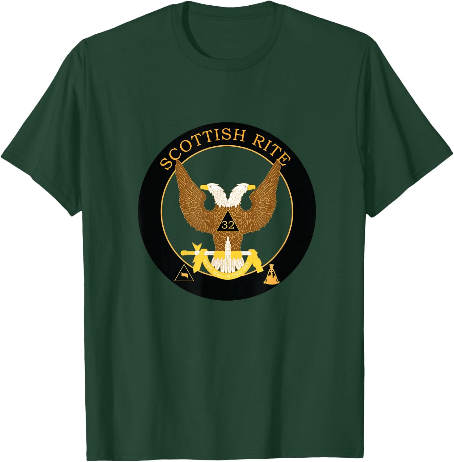 Scottish Rite 32nd Degree Mason 32 Masonic Wings Up AASR T-Shirt - T-Shirt | Forest