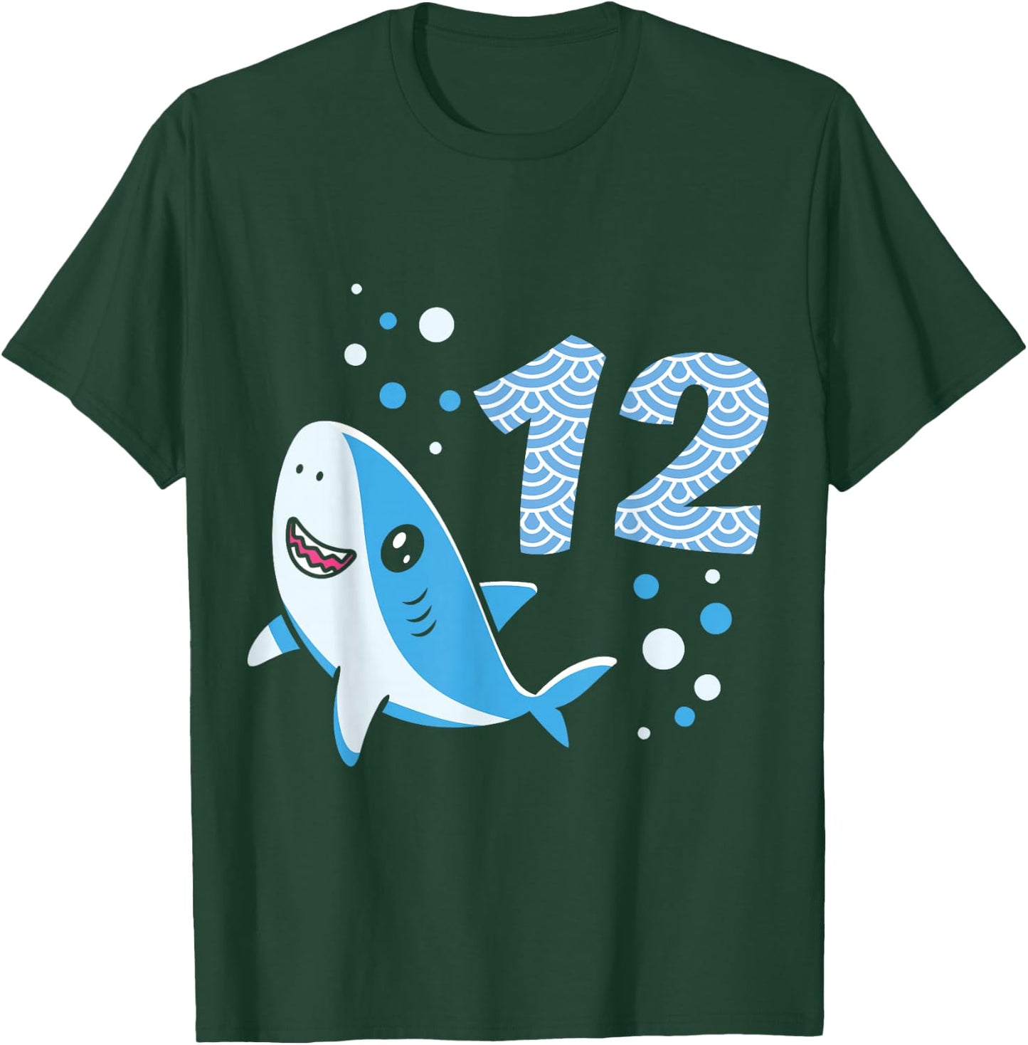 12th Birthday Boys Shark 12 years Old Ocean Shark B-day T-Shirt - T-Shirt | Forest