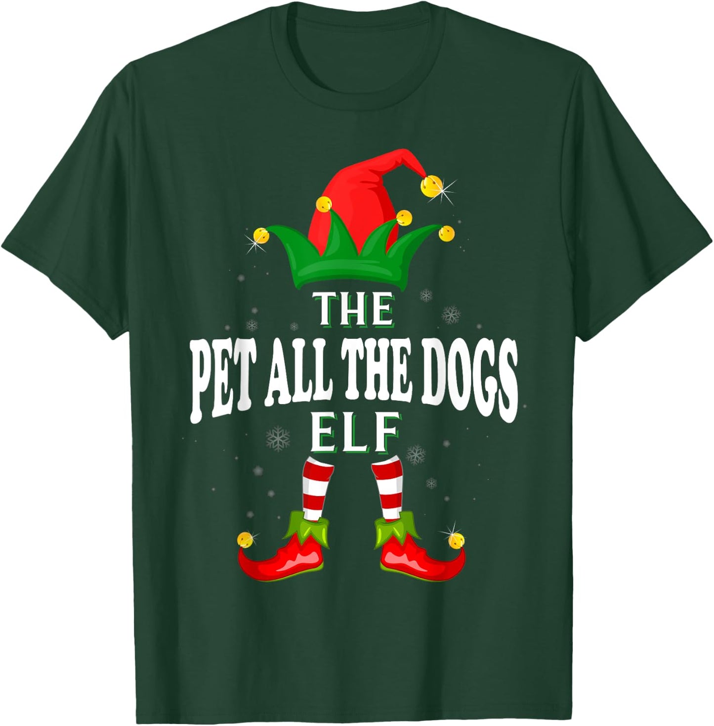 Xmas Pet All The Dogs Elf Family Matching Christmas Pajama T-Shirt - T-Shirt | Forest