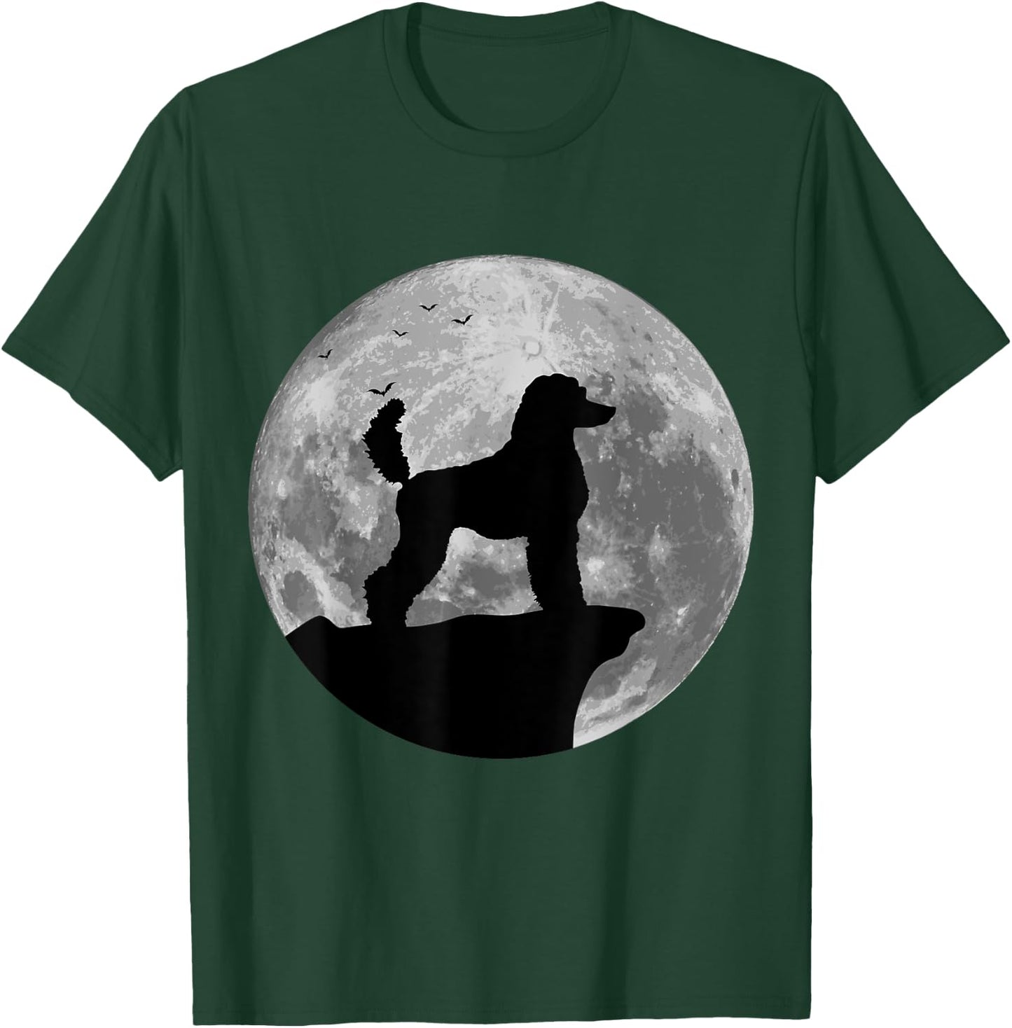 Standard Poodle Silhouette In The Moon Halloween Costume T-Shirt - T-Shirt | Forest