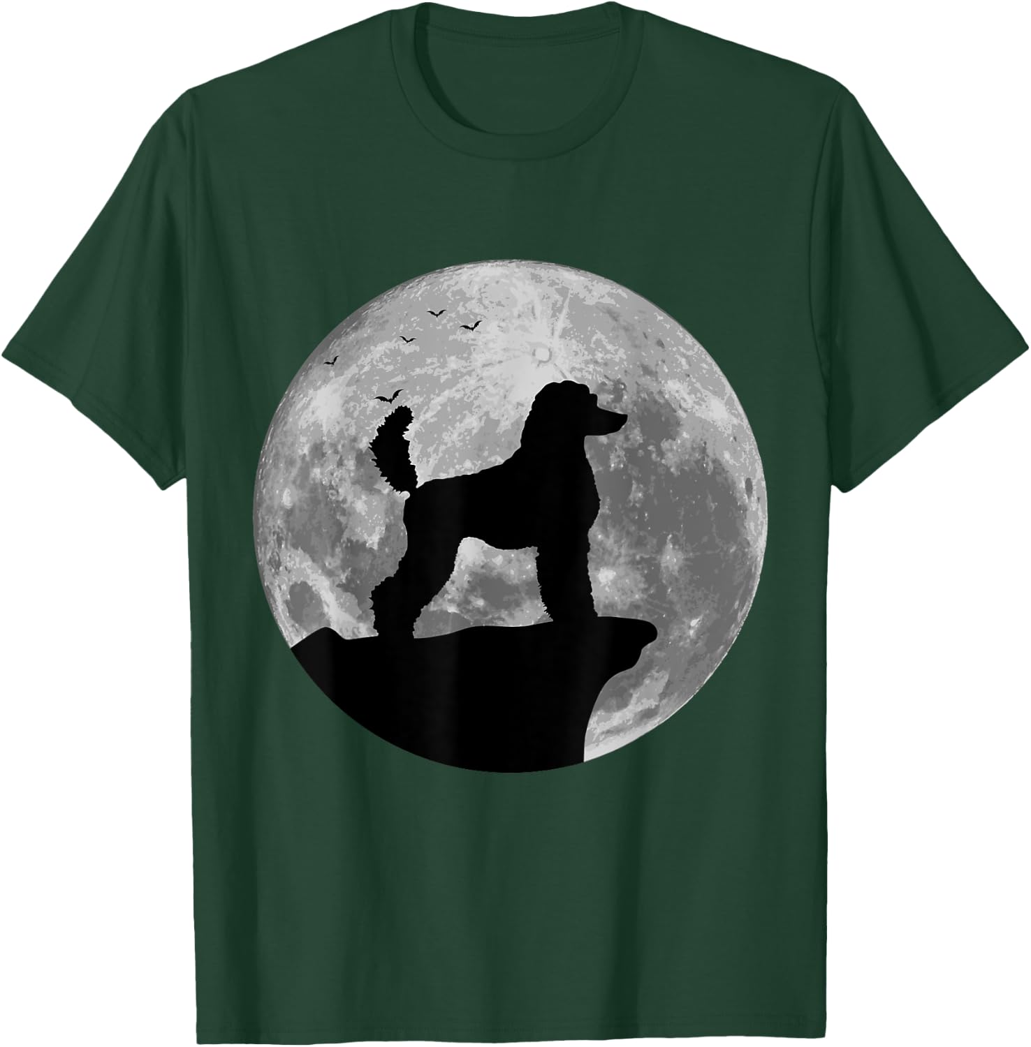 Standard Poodle Silhouette In The Moon Halloween Costume T-Shirt - T-Shirt | Forest