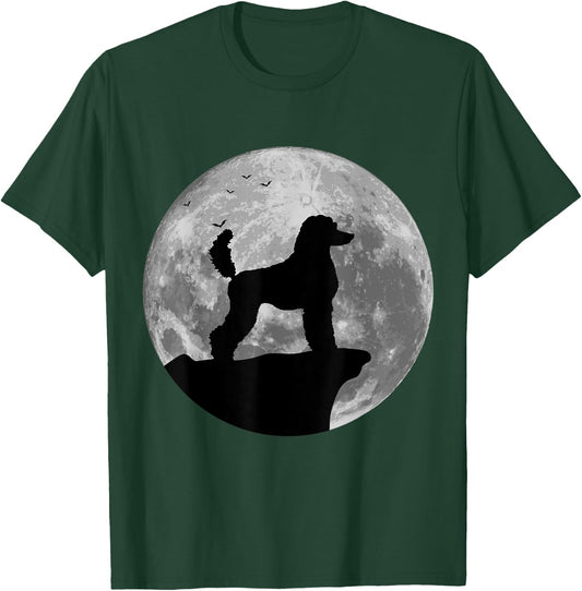 Standard Poodle Silhouette In The Moon Halloween Costume T-Shirt - T-Shirt | Forest