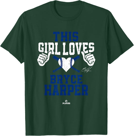 This Girl Loves Bryce Harper Bryce Harper Philadelphia MLBPA T-Shirt - T-Shirt | Forest