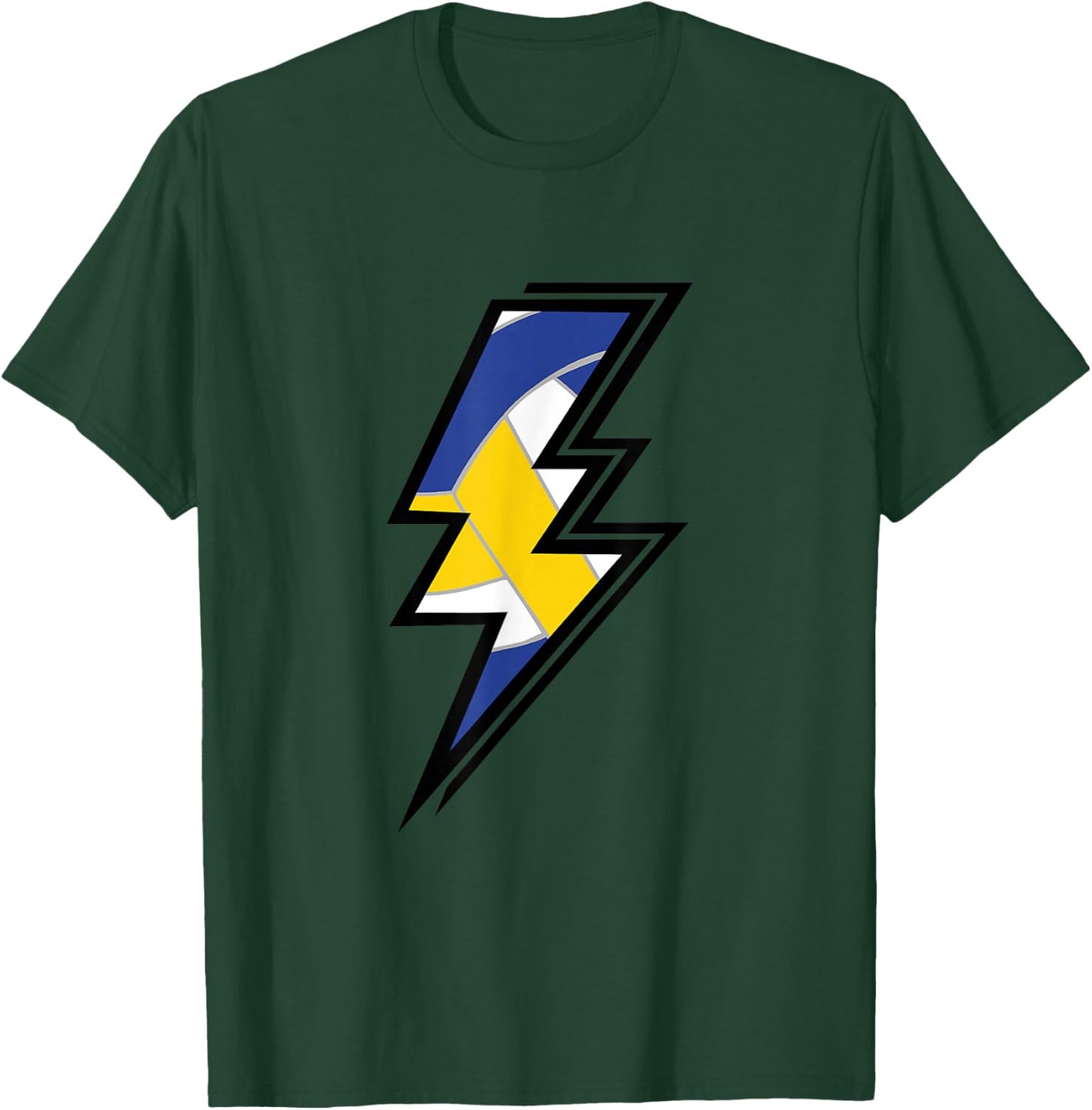 Volleyball Lightning Bolt Volleyball Mom Dad Game Day T-Shirt - T-Shirt | Forest