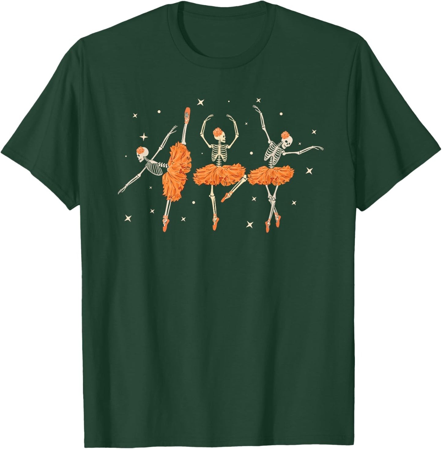 Dancing Skeleton Ballerina Ballet Dance Halloween Women Girl T-Shirt - T-Shirt | Forest