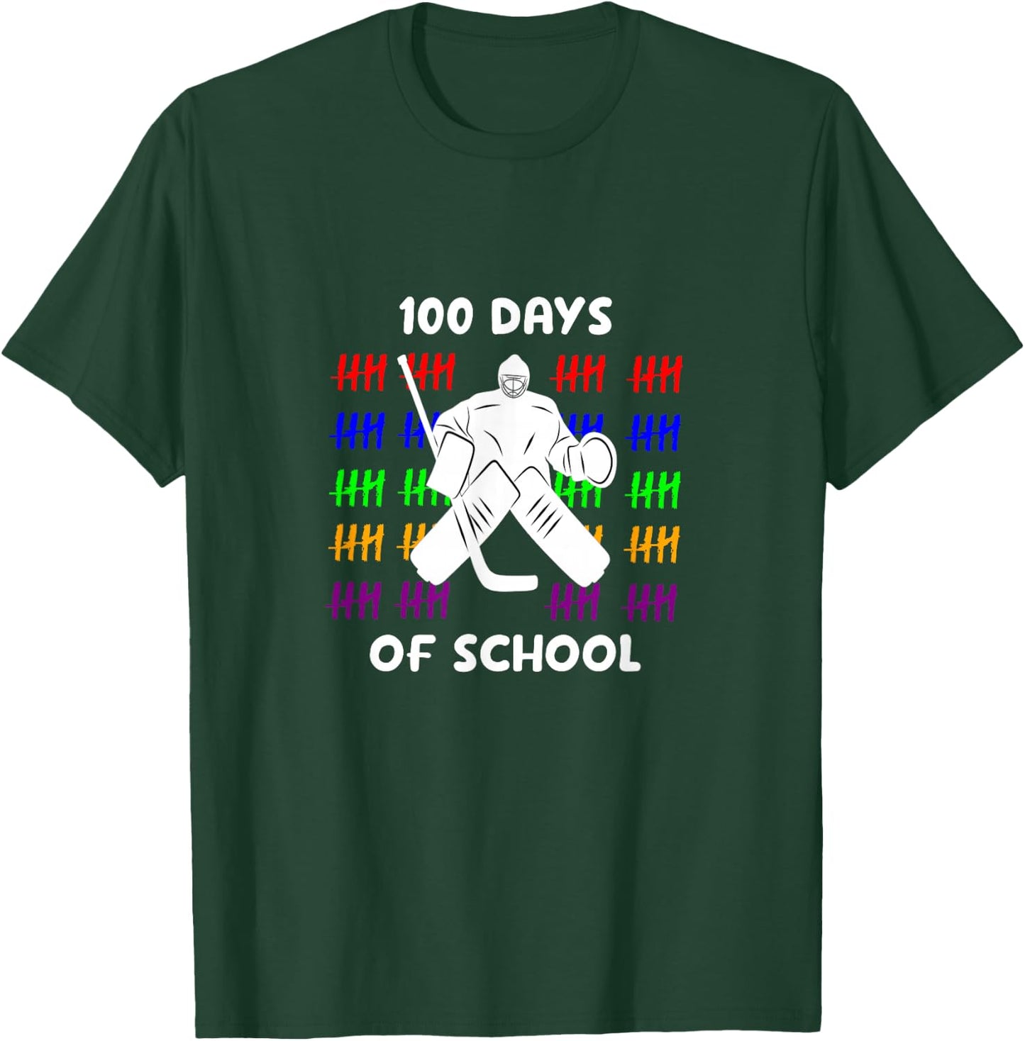 Hockey 100 days of school for Hockey players T-Shirt - T-Shirt | Forest