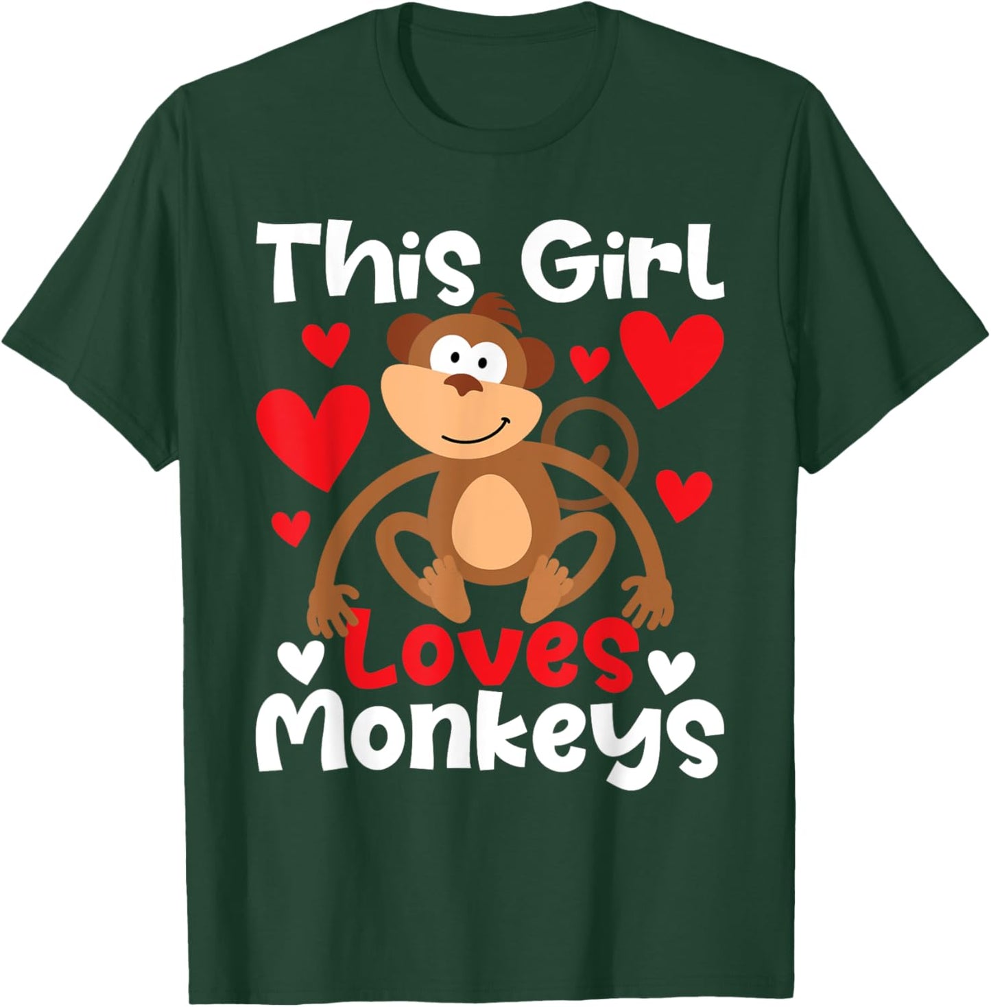 This Girl Loves Monkeys - Safari Zoo Animal Primate Lover T-Shirt - T-Shirt | Forest