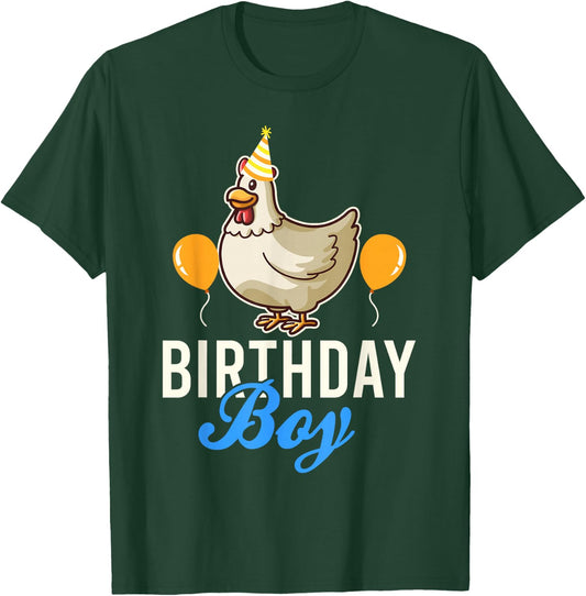 Cute Chicken Birthday Boy T-Shirt - T-Shirt | Forest