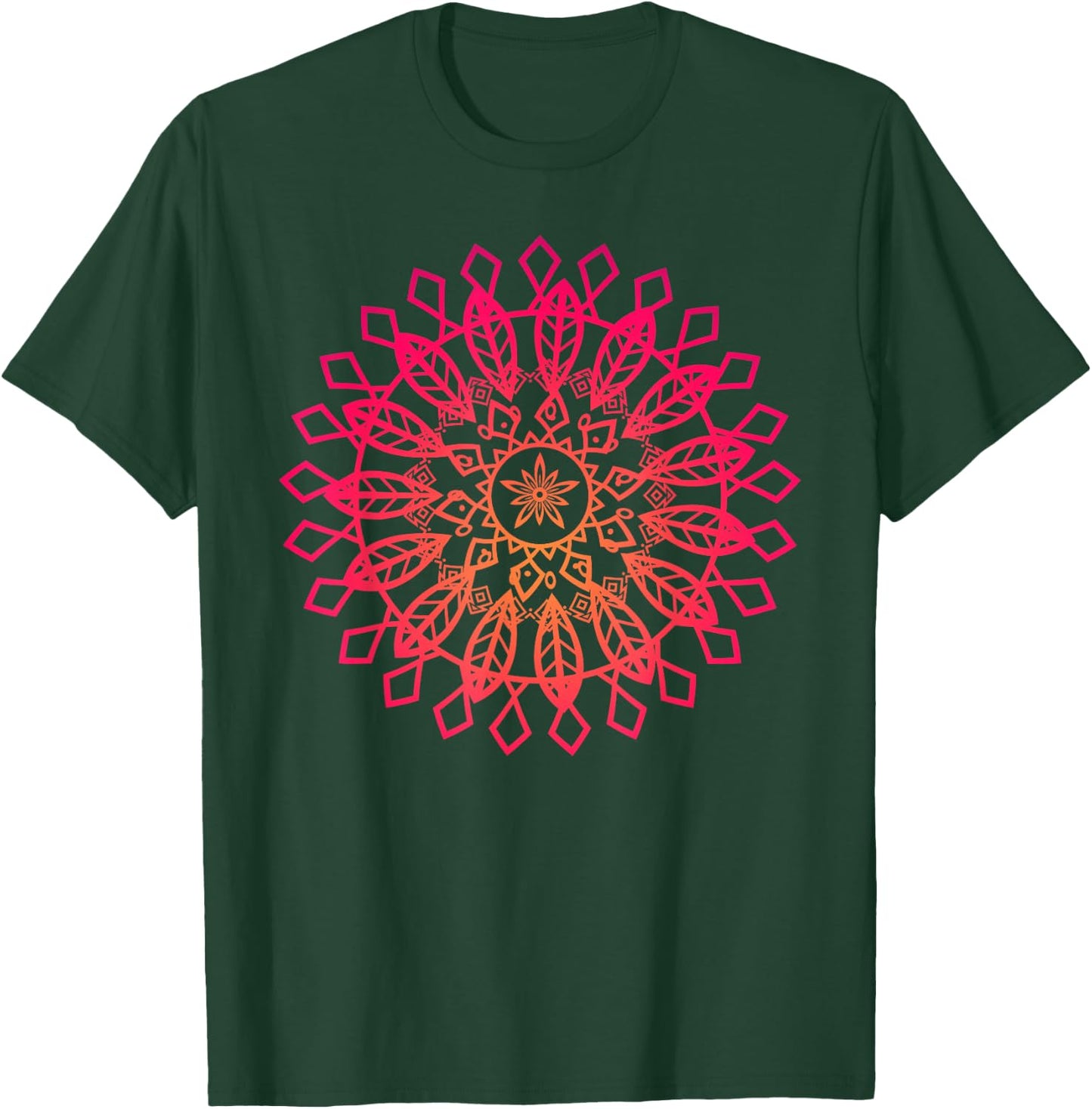 Sacred Geometry Mandala Design Art Lover Spiritual Graphic T-Shirt - T-Shirt | Forest