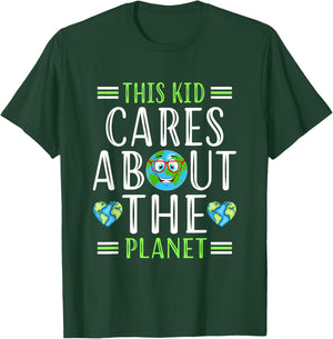 recycle This Kid Cares Planet Save World Hour Earth Day T-Shirt - T-Shirt | Forest
