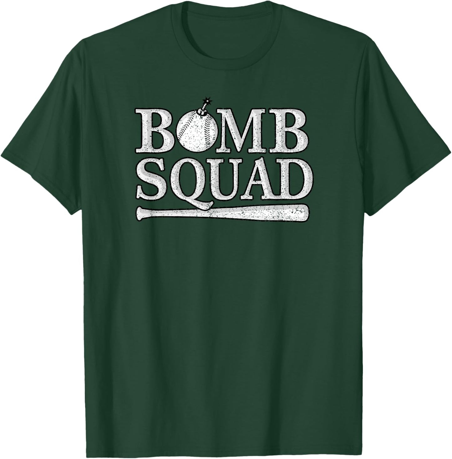 Vintage Bomb Squad Dinger Home Run Baseball Softball Hitting T-Shirt - T-Shirt | Forest