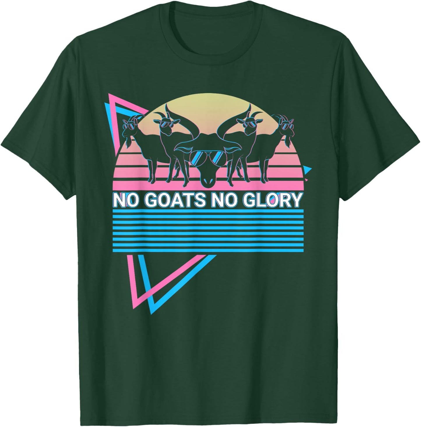Funny Goat Retro No Goats No Glory T-Shirt - T-Shirt | Forest