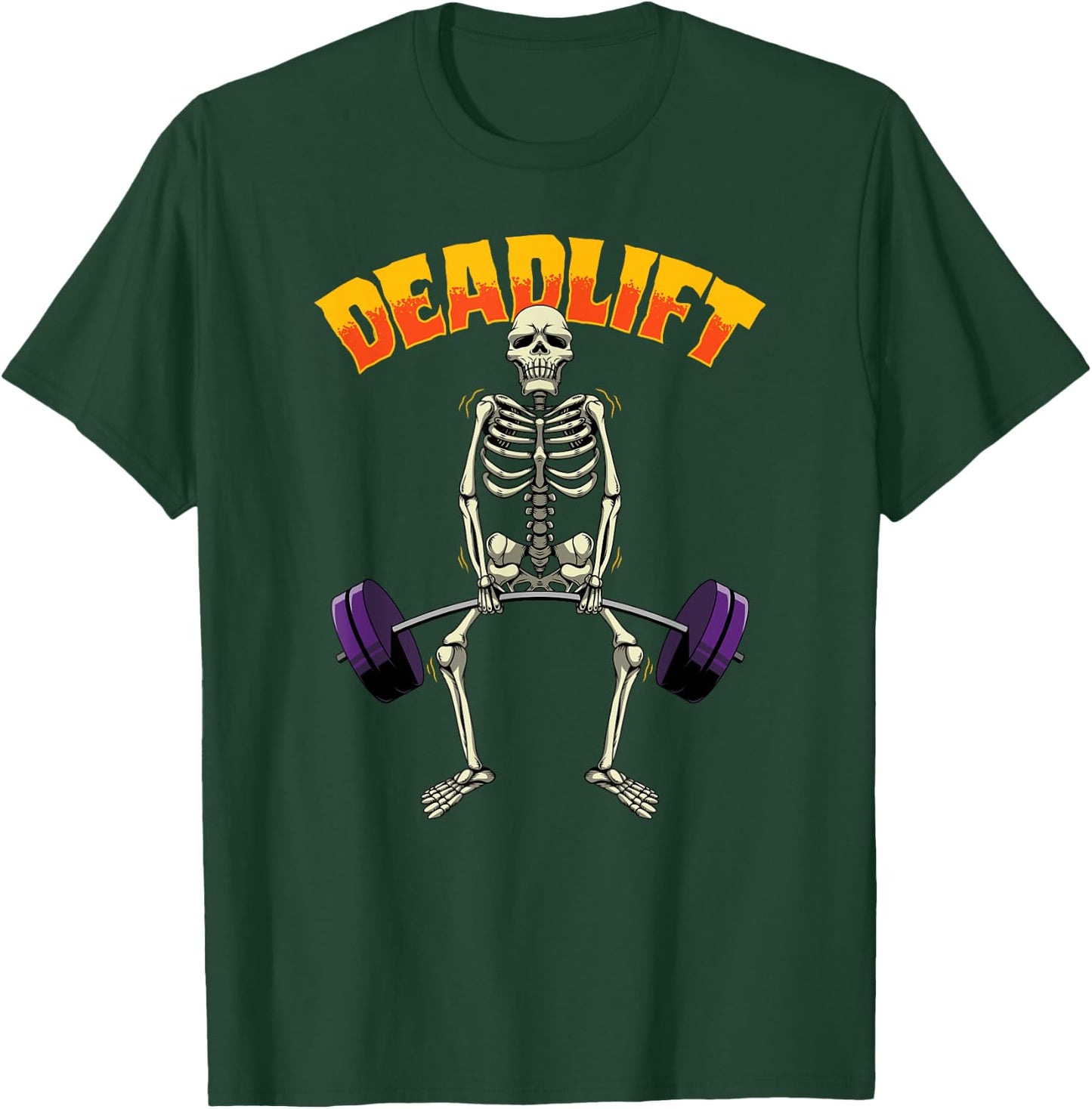 Deadlift Halloween Skeleton Weight Lifting Workout Gym Funny T-Shirt - T-Shirt | Forest